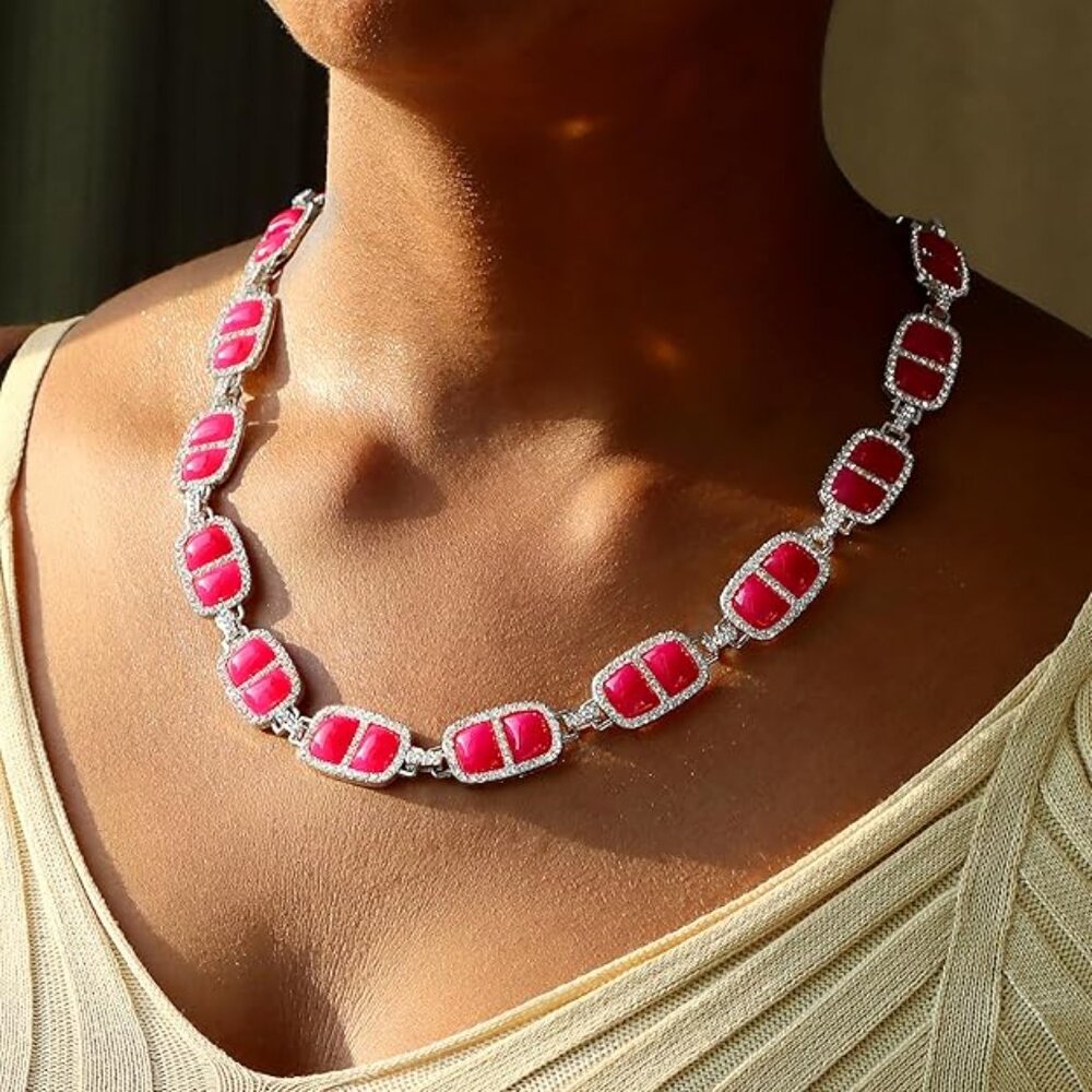 Birth Stone Chunky Necklace/ July